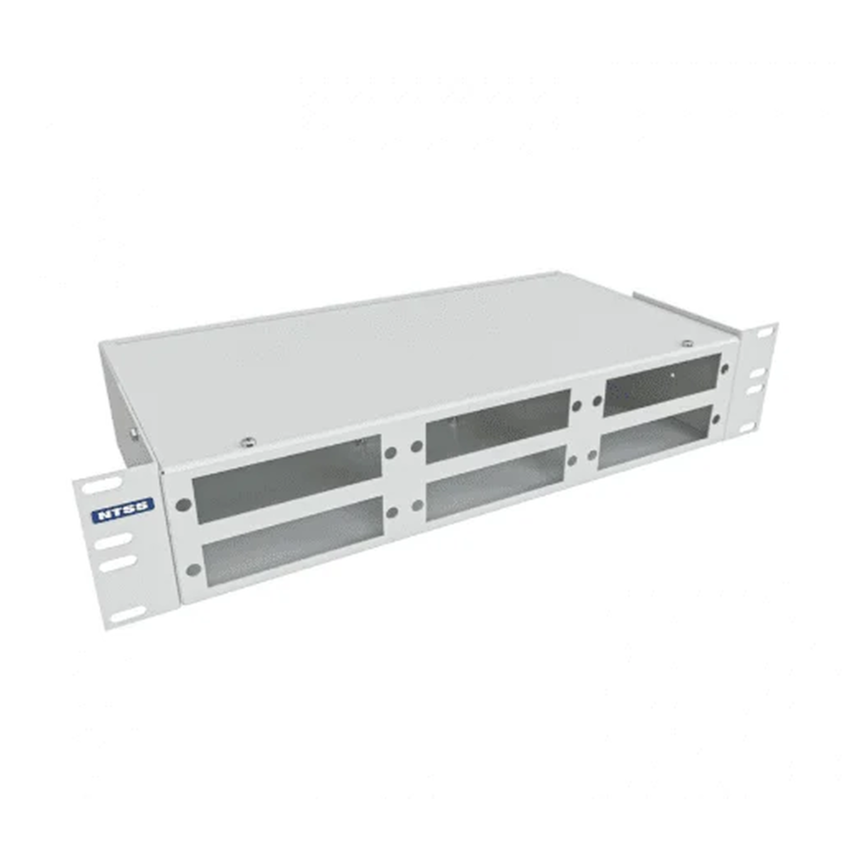 Кросс оптический NTSS 19″ 2U, 48 портов SC/UPC, 9/125 мкм, серый (RAL 7035)